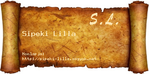 Sipeki Lilla névjegykártya